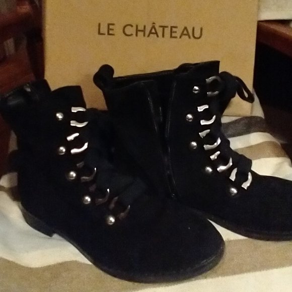 Le Chateau Black Suede Boots size 38 - Picture 2 of 6